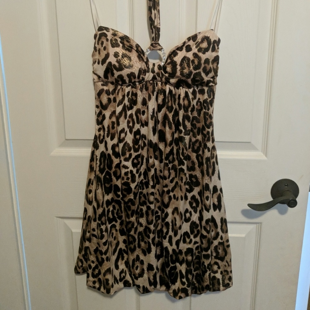 Cheetah print halter top dress